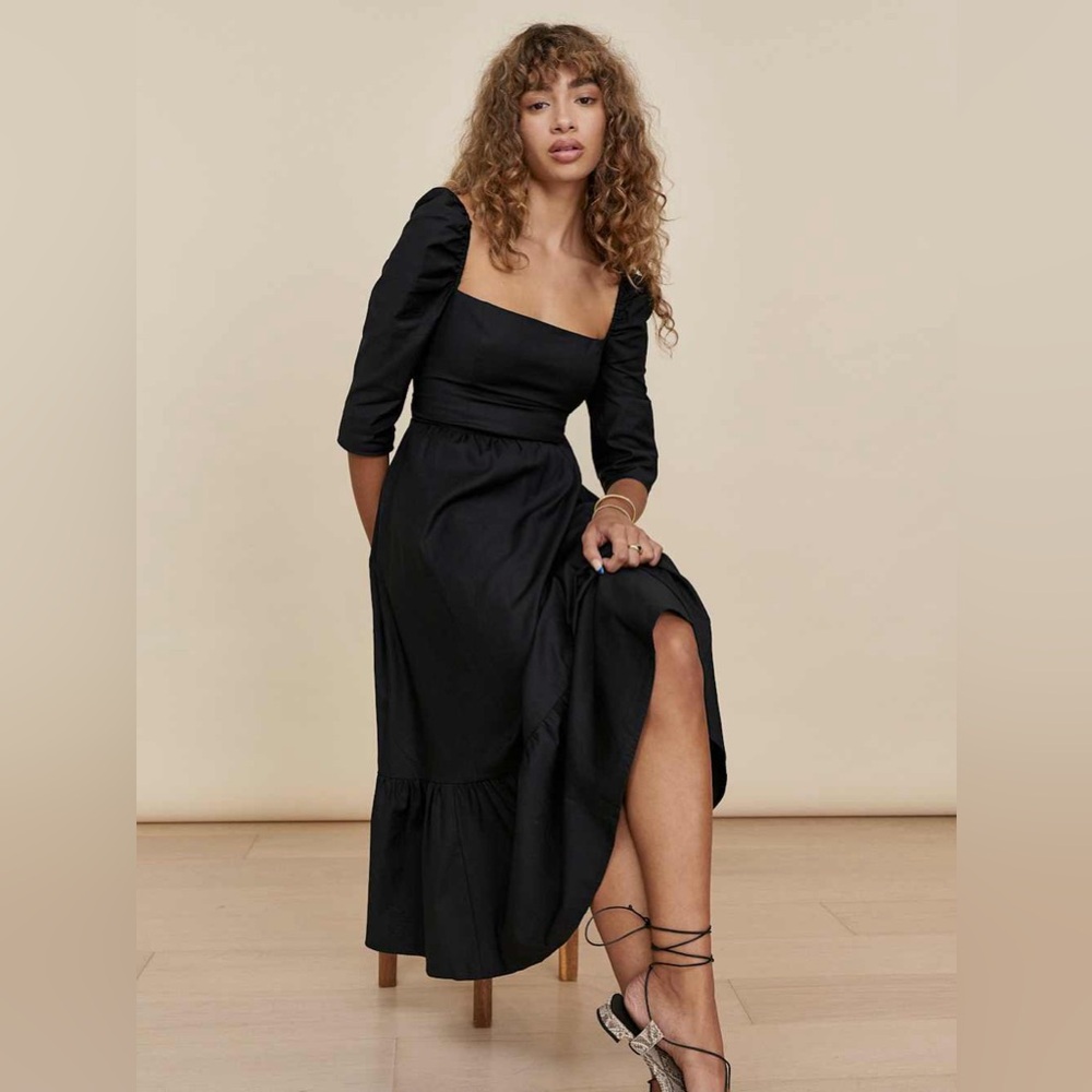 Reformation Cyprus Dress Black